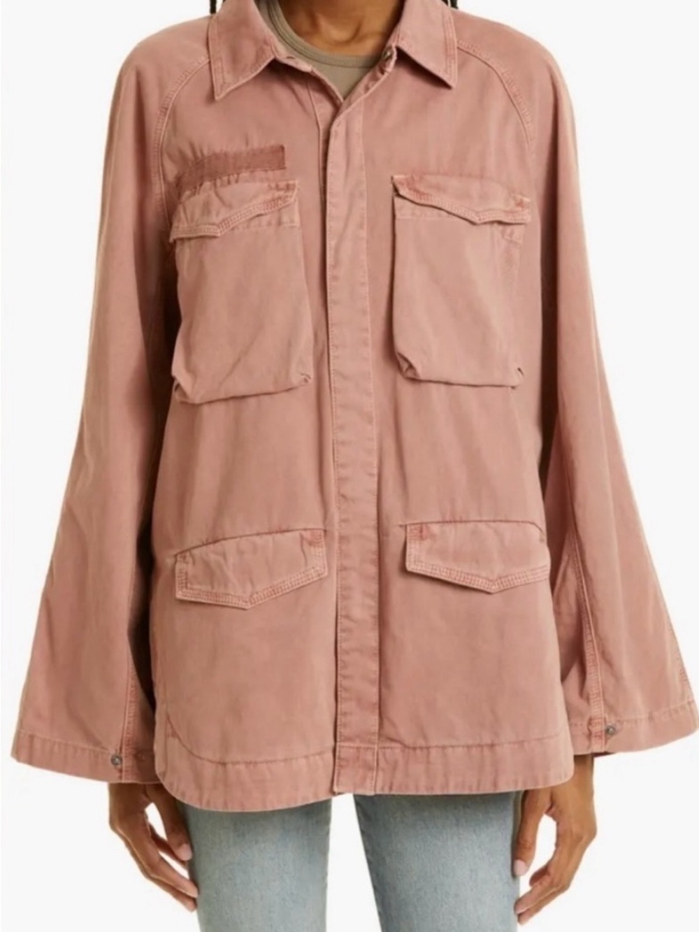 NWT Pistola Oversized Utility Jacket Pink Clay Medium | fall autumn military